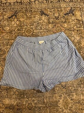 Wilfred Blue and White Striped Casual Shorts